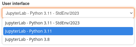Jupyterhub - Sélectionnez StdEnv/2020