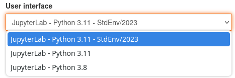 Jupyterhub - Sélectionnez StdEnv/2023