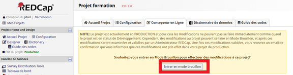 Mode brouillon